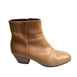 COMMON PROJECTS Women's Tan Chunky Stacked Heel Western Ankle Boots Size‎ 36/6